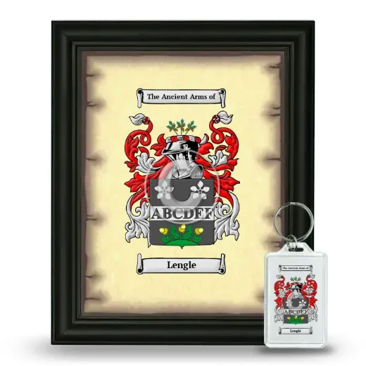 Lengle Framed Coat of Arms and Keychain - Black