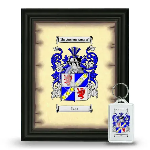 Leo Framed Coat of Arms and Keychain - Black