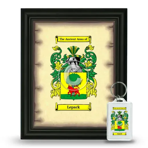 Lepack Framed Coat of Arms and Keychain - Black