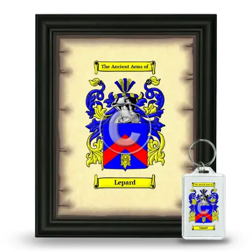 Lepard Framed Coat of Arms and Keychain - Black