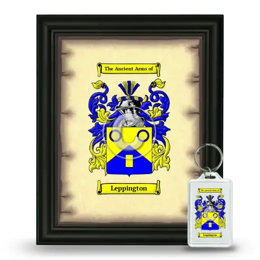 Leppington Framed Coat of Arms and Keychain - Black