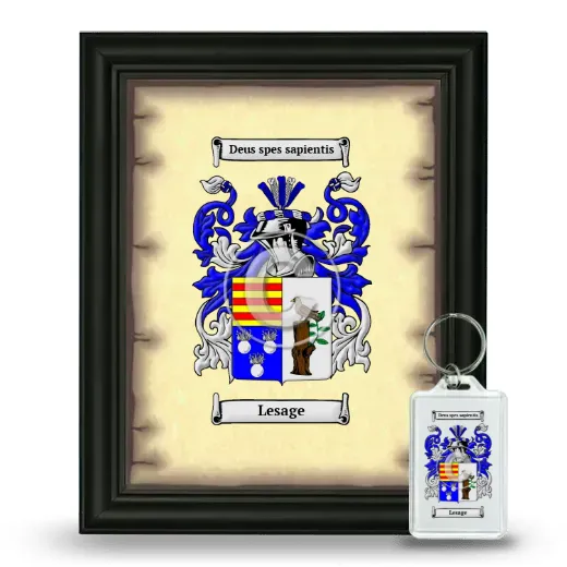 Lesage Framed Coat of Arms and Keychain - Black