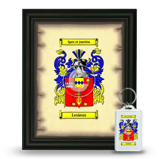 Lesieux Framed Coat of Arms and Keychain - Black