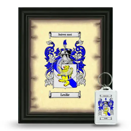 Leslie Framed Coat of Arms and Keychain - Black