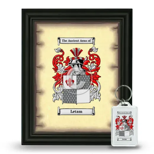 Letam Framed Coat of Arms and Keychain - Black