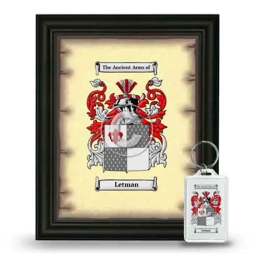 Letman Framed Coat of Arms and Keychain - Black