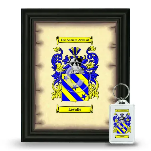 Levalle Framed Coat of Arms and Keychain - Black