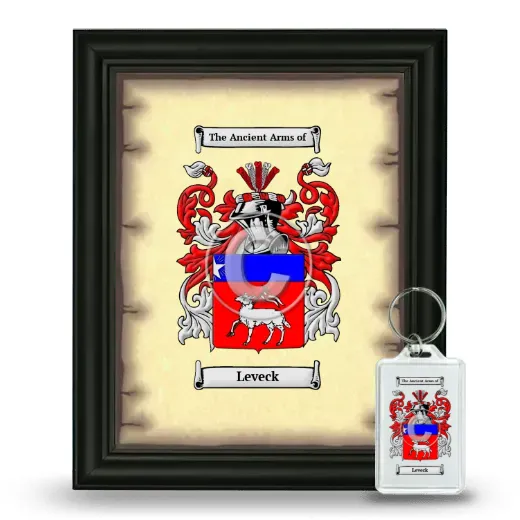 Leveck Framed Coat of Arms and Keychain - Black