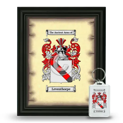 Leventhorpe Framed Coat of Arms and Keychain - Black
