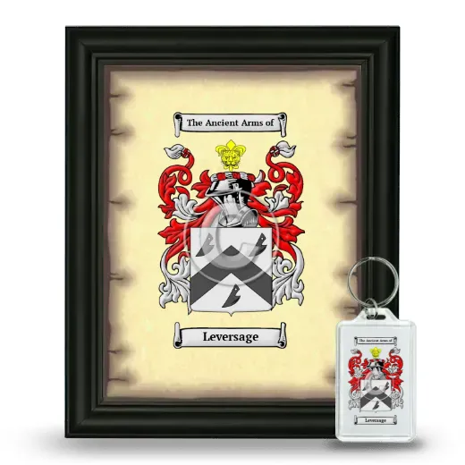 Leversage Framed Coat of Arms and Keychain - Black