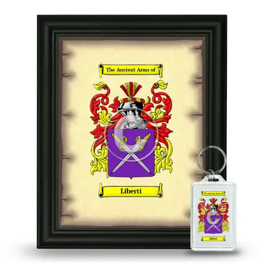 Liberti Framed Coat of Arms and Keychain - Black