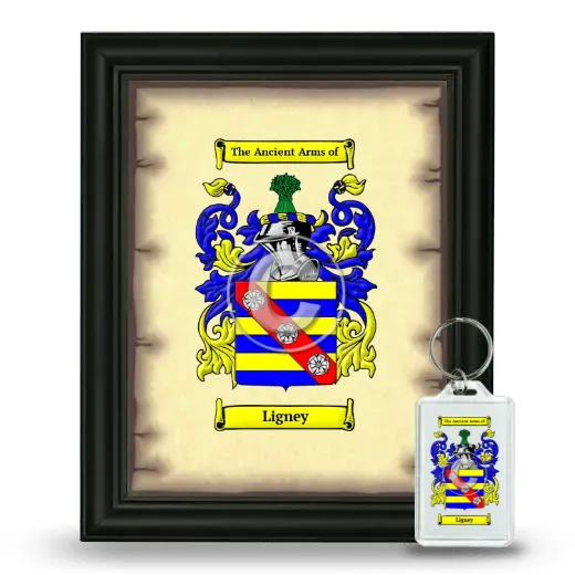 Ligney Framed Coat of Arms and Keychain - Black