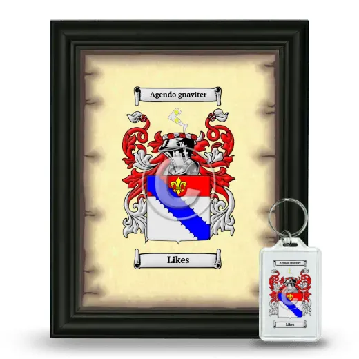 Likes Framed Coat of Arms and Keychain - Black