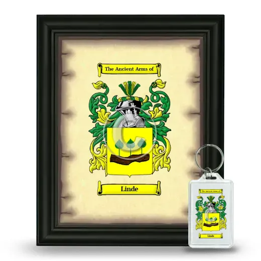 Linde Framed Coat of Arms and Keychain - Black