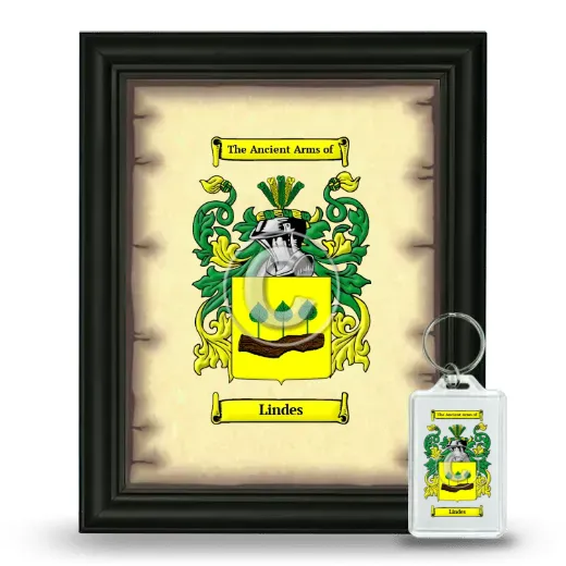 Lindes Framed Coat of Arms and Keychain - Black