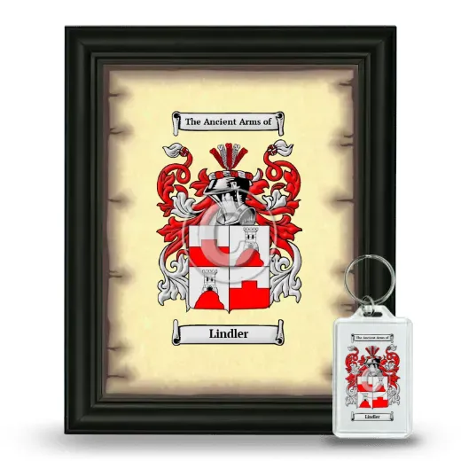 Lindler Framed Coat of Arms and Keychain - Black