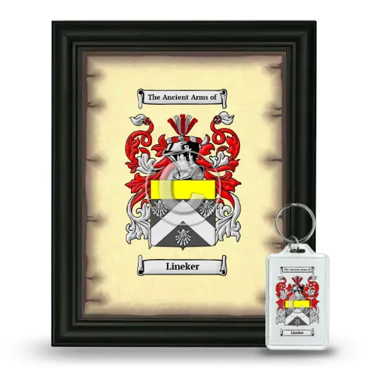 Lineker Framed Coat of Arms and Keychain - Black