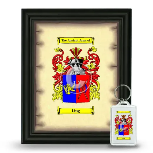 Ling Framed Coat of Arms and Keychain - Black