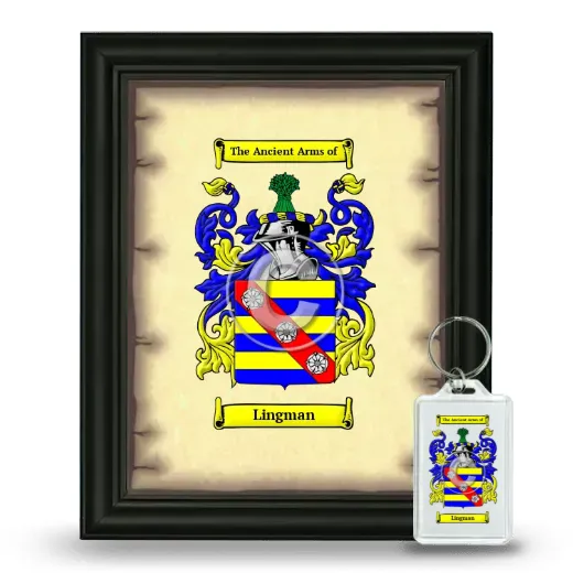 Lingman Framed Coat of Arms and Keychain - Black