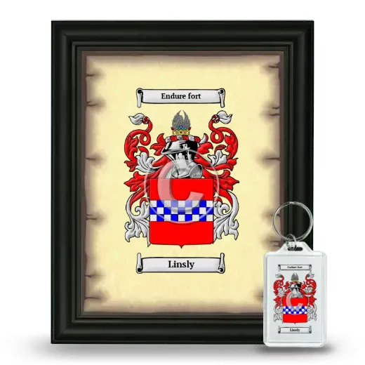 Linsly Framed Coat of Arms and Keychain - Black
