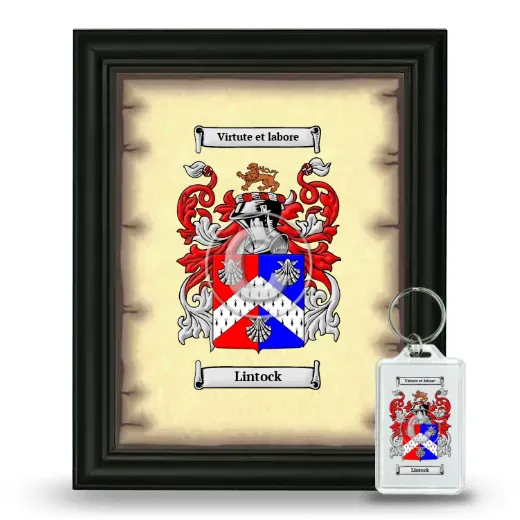 Lintock Framed Coat of Arms and Keychain - Black