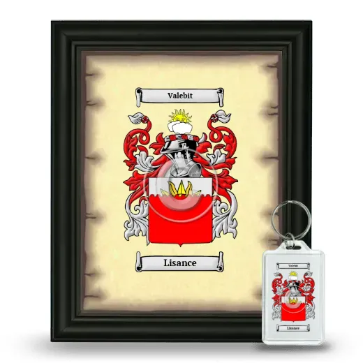 Lisance Framed Coat of Arms and Keychain - Black