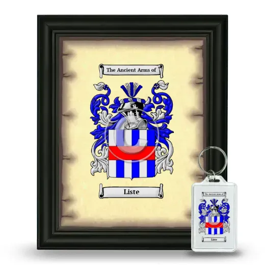 Liste Framed Coat of Arms and Keychain - Black