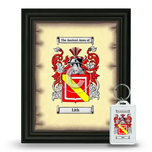 Lith Framed Coat of Arms and Keychain - Black