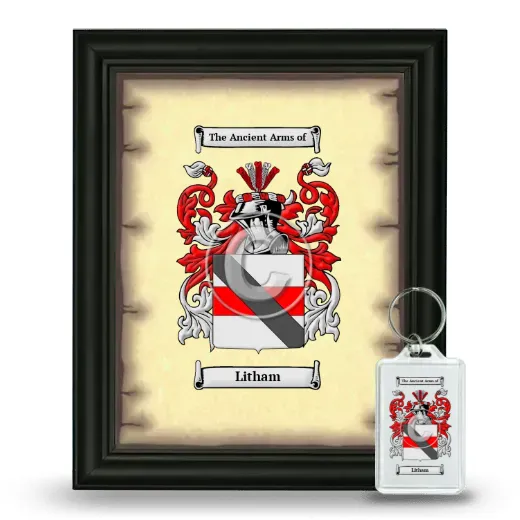 Litham Framed Coat of Arms and Keychain - Black