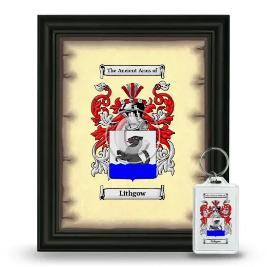 Lithgow Framed Coat of Arms and Keychain - Black