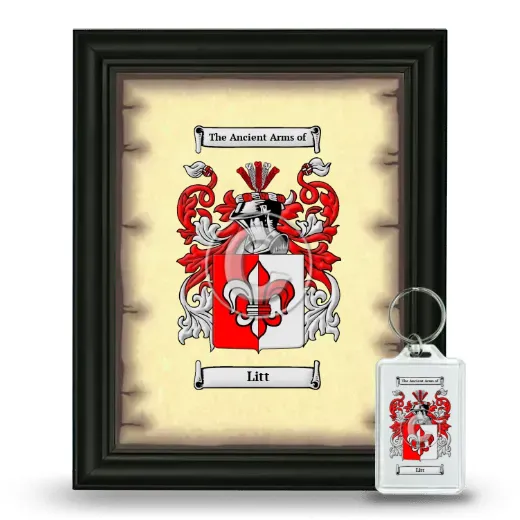 Litt Framed Coat of Arms and Keychain - Black