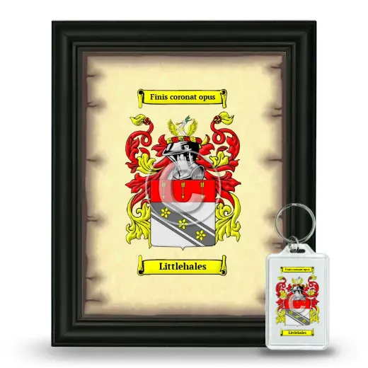 Littlehales Framed Coat of Arms and Keychain - Black