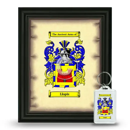 Llopis Framed Coat of Arms and Keychain - Black