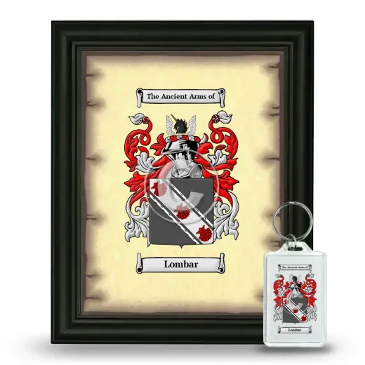 Lombar Framed Coat of Arms and Keychain - Black