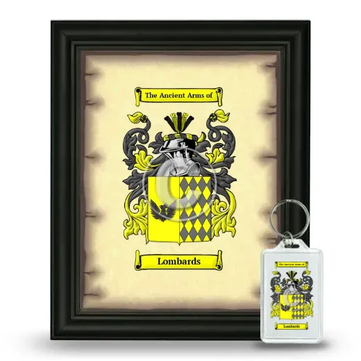 Lombards Framed Coat of Arms and Keychain - Black