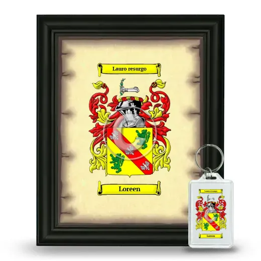 Loreen Framed Coat of Arms and Keychain - Black