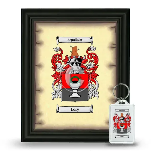 Lory Framed Coat of Arms and Keychain - Black