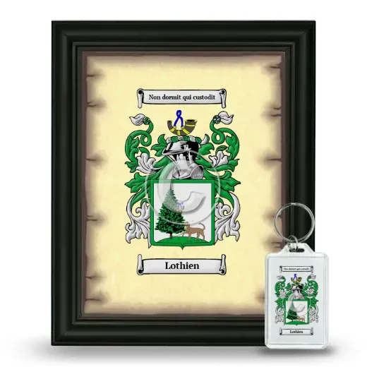 Lothien Framed Coat of Arms and Keychain - Black