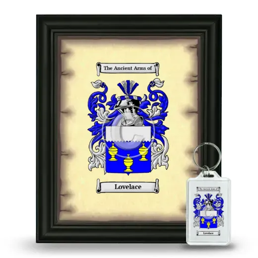 Lovelace Framed Coat of Arms and Keychain - Black