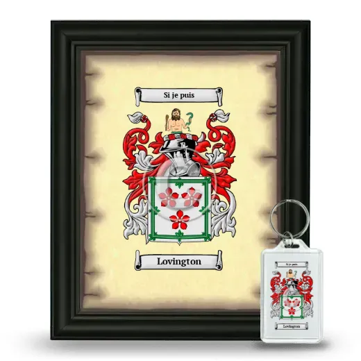 Lovington Framed Coat of Arms and Keychain - Black