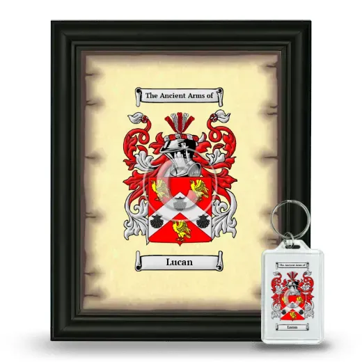 Lucan Framed Coat of Arms and Keychain - Black