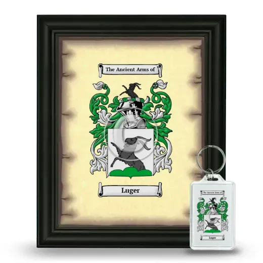 Luger Framed Coat of Arms and Keychain - Black