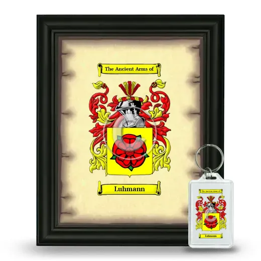 Luhmann Framed Coat of Arms and Keychain - Black