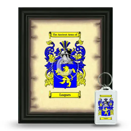 Luques Framed Coat of Arms and Keychain - Black