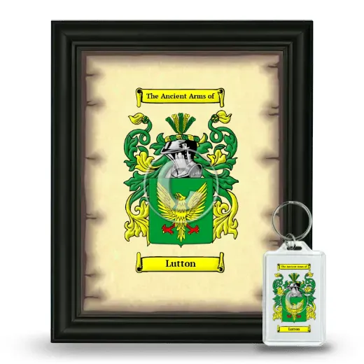 Lutton Framed Coat of Arms and Keychain - Black