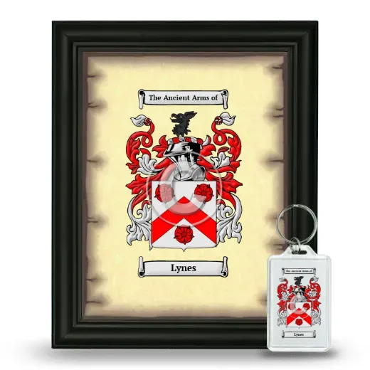 Lynes Framed Coat of Arms and Keychain - Black