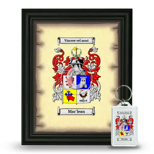 Mac'lean Framed Coat of Arms and Keychain - Black
