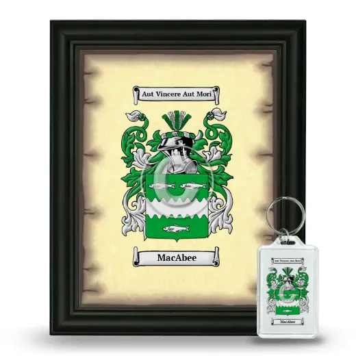 MacAbee Framed Coat of Arms and Keychain - Black
