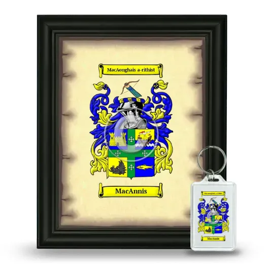 MacAnnis Framed Coat of Arms and Keychain - Black