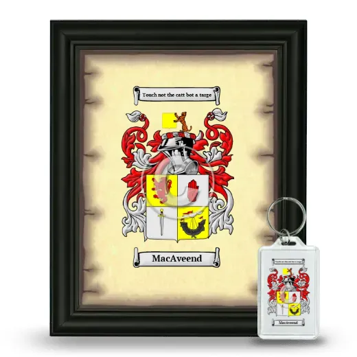 MacAveend Framed Coat of Arms and Keychain - Black